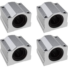 YINETTECH 4vnt SCS20UU linijinio judėjimo rutulinių guolių slydimo bloko stumdomosios įvorės 20mm gręžimo 50mm ilgio, skirtos CNC 3D spausdintuvų priedams