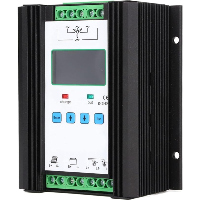 Wind Solar Hybrid Controller, 12V 24V 600W Wind Solar Hybrid Controller LCD Display PWM Intelligent Charge Controller, Generators and Portable Power Supply