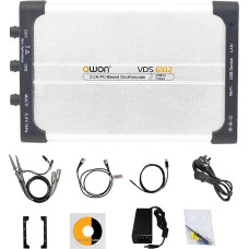 OWON VDS6102 USB kompiuterio virtualusis osciloskopas 2+1 (signalų generatorius) 100 MHz 1GSa/s 8 bitų ADC Nešiojamasis C tipo skaitmeninis USB osciloskopas, palaiko standartinį SCPI protokolą, palaiko LabVIEW