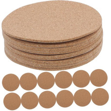 Cabilock 20 STK Runde Korkmatte Kork Untersetzer Wandfliesen Aus Kork Korkkreise Korkfliesen Bulletin-Fliesen Aus Kork Kork-bastelarbeiten Zum Selbermachen Wand-korkbrett Light Brown