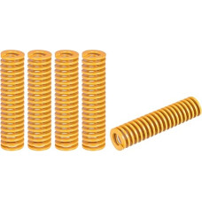 sourcing map Druckfeder, 18 mm Außendurchmesser, 80 mm lang, 5 Stück, Spiralprägung, leichte Belastung, Kompressionsfedern für 3D-Drucker, elektrische Teile, gelb