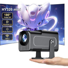 HY320 Mini: Projector Full HD Supports 4K, Android Projector, Outdoor Mobile Phone, Portable Home Cinema Mini Projector, WiFi, Bluetooth, 1080P, 180 Degree Rotation, Portable Projector Ceiling with TV