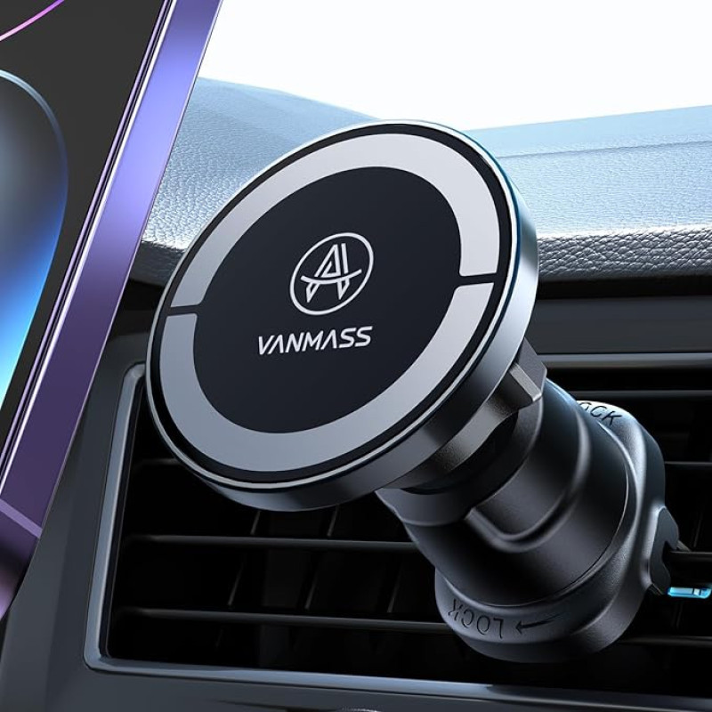 VANMASS For MagSafe Car Mount [Military Class] Mobile Phone Holder Car Magnet Strong Magnetic Force Mobile Phone Holder Car Accessories for iPhone 16 15 14 13 Pro Max Plus Mini, Allen Smartphone