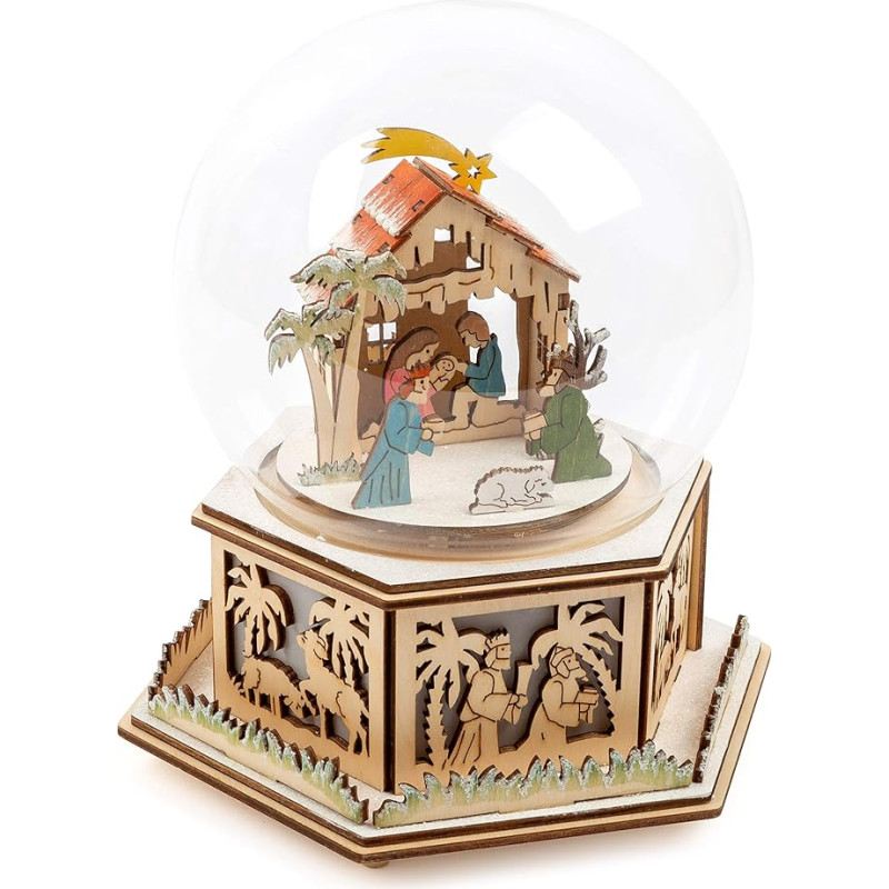 maža pėda 11389 Kalėdų prakartėlė su muzikine dėžute su šviesa ir kalėdine melodija