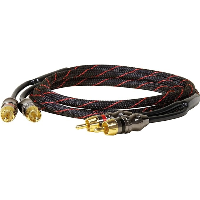 Dynavox Perfect Sound Stereo RCA Cable Gold-Plated Contacts Suitable for Audio Devices with RCA Connectors such as Amplifiers, CD Players, AV Receivers, Colour Black/Red, Length 1.5 m
