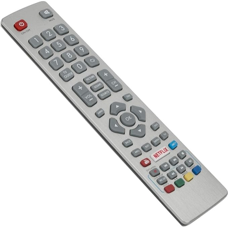 Remote Control for Sharp Aquos Smart TV with NETFLIX YouTube and 3D Buttons - With Two 121AV AAA Batteries Included