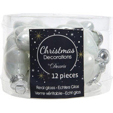 12 žvaigždučių stiklinių eglutės puošmenų Kalėdų eglutės papuošalai 40 mm skersmens Winterweiß