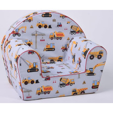 musehouse Children's Armchair, Single Mini Chair Seat for Kids, Small Construction Furniture for Toddlers in Nursery