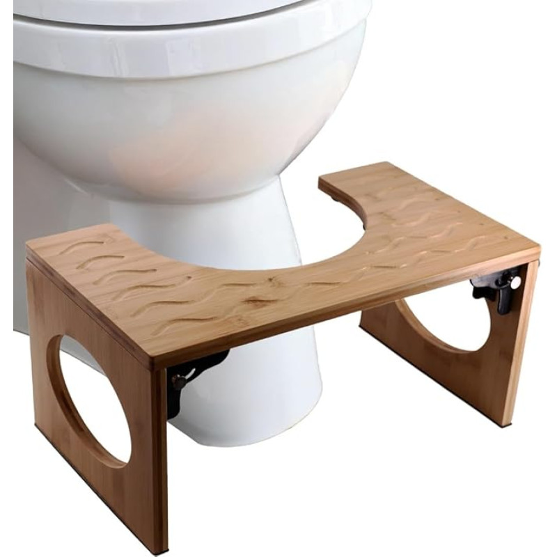 Lacers PurpleLine Bamboo Toilet Stool Foldable Ergonomic Toilet Stool 400 x 250 x 205 mm Space-Saving Durable Environmentally Friendly Wooden Stool for Healthy Intestinal Function Bathroom Accessories