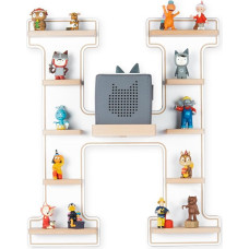 Boarti Children’s Shelf Various Letters in Grey and White – for Toniebox and Tonies – for Playing and Collecting