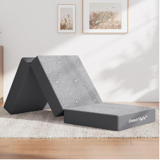 Sweetnight Folding Mattress, 3-Piece Folding Mattress, Foam Mattress, Foldable, Guest Mattress, Foldable Camping Bed, Washable (Grey, 195 x 75 x 14 cm)
