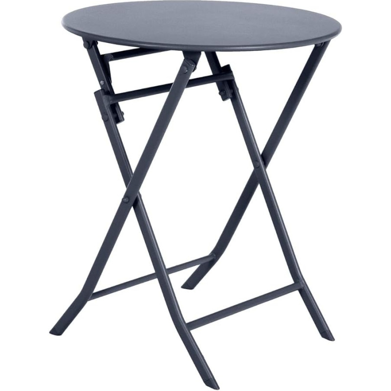 Hespéride - Greensboro Round Folding Garden Table Graphite Grey - 2 Seats - Graphite Grey
