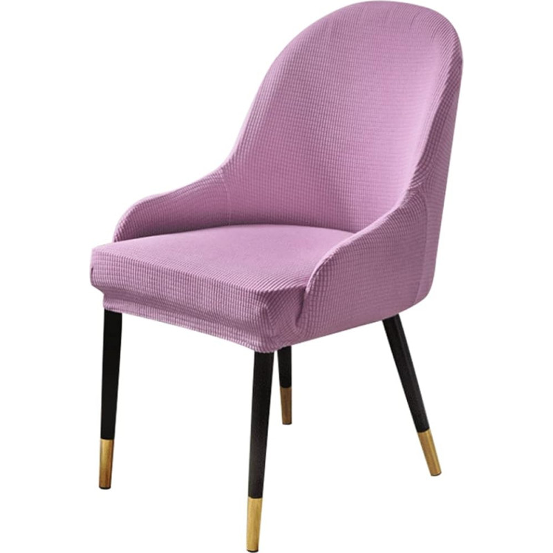 XGANGM Stretch Armrest Chair Covers, Set of 1/2/4, Office Highback Chair Cover, Bar High Chair Cover, Swivel Chair, Corn Grain Velvet Armchair, Protective Cover, Dining Room, Kitchen, Pink, 6 Pieces