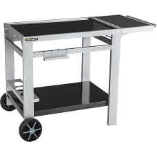 Cook'in garden - Media 80 Side Table - Trolley with Worktop - Mobile Furniture on Wheels, Bottle Holder - Holder for Plancha or Grill