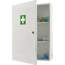 Medical 2 Medicine Storage Cabinet Wall Mounted Extra Large First Aid Shelf White Lockable Shelf Metal Housing for Bathroom Safe Locker with Child Lock
