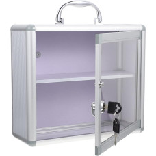 Healeved Empty Medicine Box with Lock, 2 Levels, First Aid Storage Case with Keys, Portable Medicine Box, Wall, Family, Emergency Box for Pill Dressings, First Aid Container