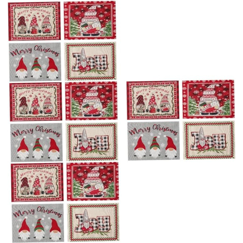 Ciieeo 16 STK Weihnachts-tischsets Rustikale Weihnachtstischsets Festival Tischset rutschfeste Platzdeckchen Winterurlaub Tischsets Weihnachtstischmatte Party-tischsets Polyester