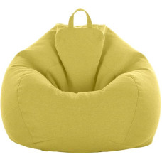 JHLD Bean Bag kėdės užvalkalas (be užpildo), itin didelis Bean Bag kėdės užvalkalas Bean Bag užvalkalas nuimamas skalbiamas vaikams ir suaugusiems Geltonai žalias 80 x 90 cm