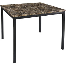 Lexicon Malaya Thekentisch aus Metall mit Kunstmarmorplatte, 101,6 x 101,6 cm, Braun