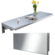 Plaukiojantis sieninis sulankstomas stalas Nerūdijančio plieno skalbyklos stalas Funkcinė sieninė spintelė (90x30cm)