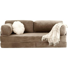 Generisch Teddy Sofas, Modular Sofa with Sleep Function, Teddy Sofas Velvet and Corduroy, Monolid Sofa Wuuh, Floor Sofa, Modern Living Room Sofa, (Beige)