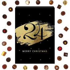 Hallingers Merry Christmas Advent Calendar Chocolates Gift Handmade Part with Alcohol from Fine Cocoa Chocolate (Box) - Fill Advent Calendar Novelties & Advent Calendar | Congratulations Hanukkah F