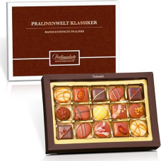 Pralinenbote Genussmanufaktur – Pralinenwelt Classic with 15 Handmade Chocolatiers Chocolatiers, the Pralines Gift