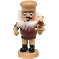 Dekohelden24 Wooden Incense Smoker Teddy Maker with Teddy Bear, Natural, Approx. 9.5 x 7.5 x 16.5 cm, 17 cm