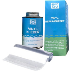 Evospa 120 ml pool repair kit for above-ground swimming pools, inflatable whirlpools, spas and inflatable boats (pool patches, 120 ml underwater glue and application tool)