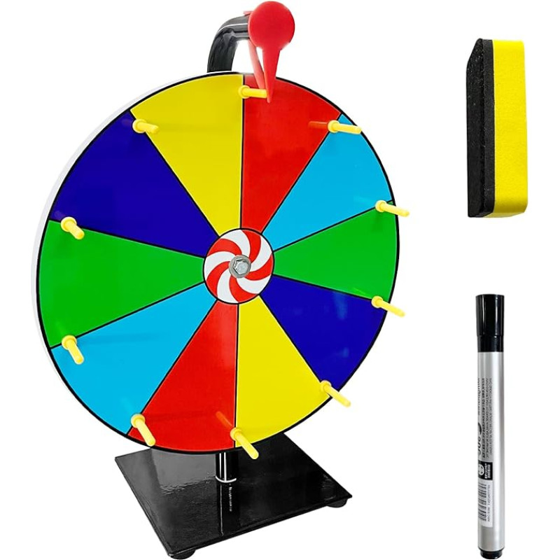 30 cm laimės ratas, skirtas sukimo stalui Sukimo prizų ratas su sausu trintuku ir žymekliu 10 Solts Lucky Wheel Party Win Wheel žaidimų priedai