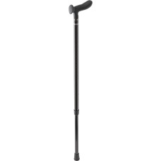 Ossenberg Carbon Stick in Chessboard Pattern - Glossy Black - with Cosy Handle - Adjustable Carbon Walking Stick - Walking Aid - High Load Capacity - Extra Light