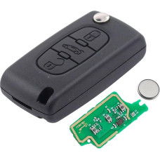 Doo Engy Key Remote Control Car Key 3 Buttons Transmission Unit 433 MHz ID46 PCF7961 Chip with Electronic Card Transponder Housing Milling Battery for C2 C3 C5 207 CC 307 SW 308 407