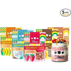 3Bears Overnight Oats rinkinys, 5 x 400 g veganiško 