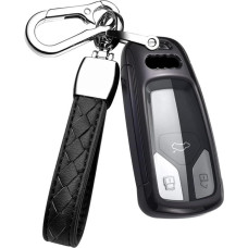 HIBEYO Intelligent Car Key Case Fits Audi Key Case TPU Button Protective Silicone Protection for Audi A4 A5 A6 B9 Q5 Q7 TT TTS 8S Remote Control Key Case Cover Purple Black