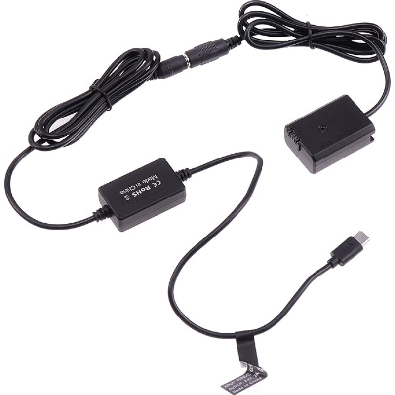 Hersmay Decoded NP-FW50 Battery Adapter + Type C Cable for Sony ZV-E10 A7 A7R A7S A7M A7II A7S2 A7M2 A7R2 A6500 A6400 A6300 DSLR Camera