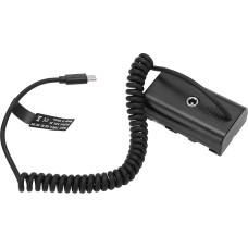Zunate DC Dummy Battery Power Adapter, Type C to NP F550 Spring Power Cable Dummy Battery Power Adapter for Fill Light