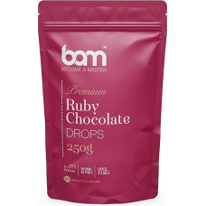 BAM Chocolate Drops with Flavour, Drops, Callets for Melting, Baking for Home and Professional (Ruby Chocolate, 250 g)