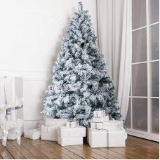 Uten Artificial Christmas Tree 150 cm with Snow PVC Dense 500 Tips Christmas Tree Decoration for Home, Business and Office, Includes Christmas Tree Stand