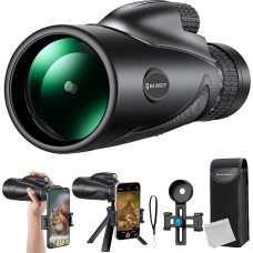 K&F Concept 8-32 x 50 HD monokulinis teleskopas su nuolatiniu priartinimu ir mobiliojo telefono laikikliu, skirtas paukščių stebėjimui, medžioklei, žygiams, koncertams