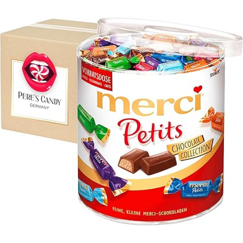 Merci Petits Chocolate Collection - 1 x 1000 g - Fine Chocolates in 7 Delicious Varieties with Gift of Pere's Candy