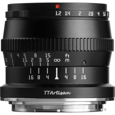 TT Artisan 50 mm F1.2 APS-C objektyvo jungtis MFT laikiklis Juoda Rankinis fokusavimas Optinė konstrukcija 11 elementų 7 grupėse