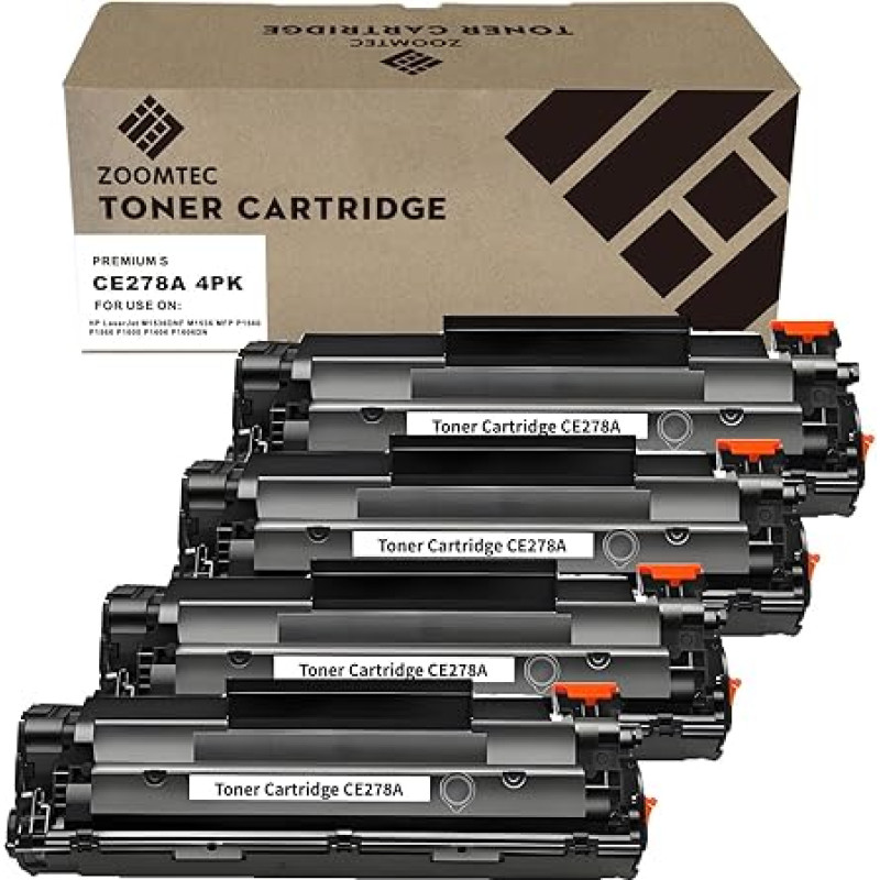ZOOMTEC CE278A 78A juodos spalvos tonerio kasetė, skirta HP Laserjet M1500 M1536DNF M1537DNF M1537DNF M1538DNF M1539DNF P1566 P1600 P1606DN P1607DN P1608DN P1608DN P1608DN 4