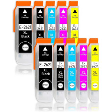 Multipack of 10 Compatible with Epson 26XL Cartridges for Epson Expression Premium XP-510 XP-520 XP-600 XP-605 XP-610 XP-615 XP-620 XP-625 XP-700 XP-710 XP-720 XP-800 XP-810 XP-820