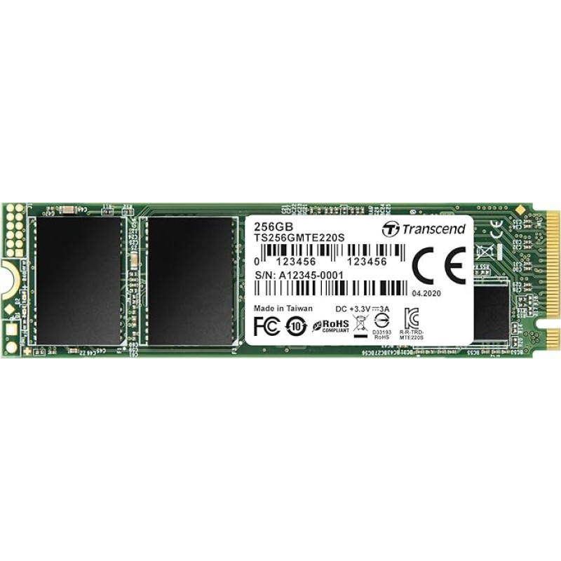 Transcend 256GB NVMe PCIe Gen3 x4 MTE220S M.2 SSD Solid State Drive TS256GMTE220S