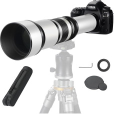 JINTU 650-1300mm f/8 HD rankinis teleobjektyvas, skirtas Canon 400D 1300D T8i T7 T7i T6 T6 T6I T5I T5 SL2 4000D 2000D 850D 90D 5D4 D3100 D3200 D3500 0 D5100 D5200 D850 D7500 D5600 D3400 D7200 D5500