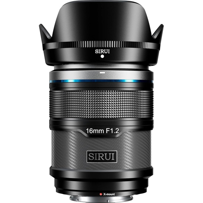 SIRUI Sniper 16 mm automatinio fokusavimo objektyvas, F1.2 plataus kampo APS-C fotoaparato objektyvas, skirtas X-T4, X-T5, X-H1, X-H2/H2S, X-T3, X-T30, X-S10, X laikiklis, juodas