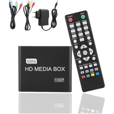 Garsent HDMI Media Player, 1080P Full HD Video Player for Digital Media, Supports SD/MMC Card, U Disk, Hard Drive Streaming Devices for Multi-Output Media