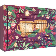 Tea Advent Calendar by FROG.coffee - With Advent Wreath Design, Puzzles, Vouchers and Other Extras - 48 Tea Bags in 24 Varieties from Top Brands