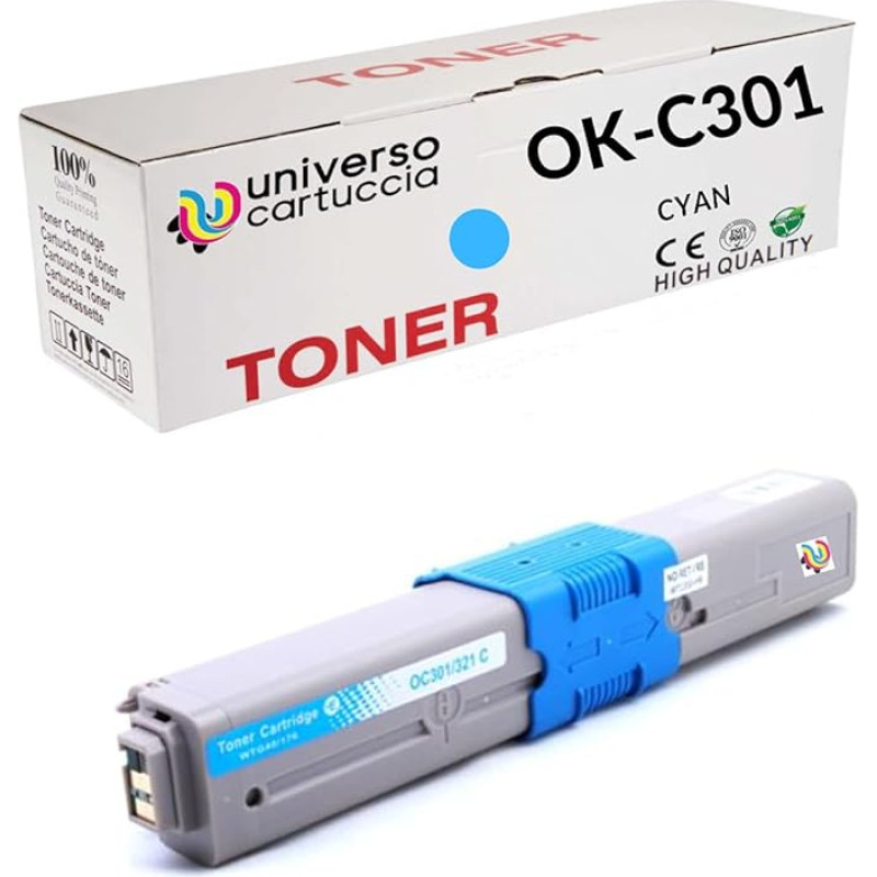 UniversoPatrona® Suderinama tonerio kasetė Nr. OEM, skirta C301 C321 MC332 MC342 5 Toneris Suderinama su Oki C301dn C321dn MC332dn MC342dn MC342dn MC342dnw MC342dw MC342dw MC342w C301 CYAN