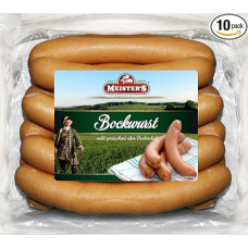 Bockwurst Fresh | Tradicinės rūkytos dešrelės | Bock dešrelės natūraliose žarnose | Kario dešrelės Premium Quality 10 x 100 g